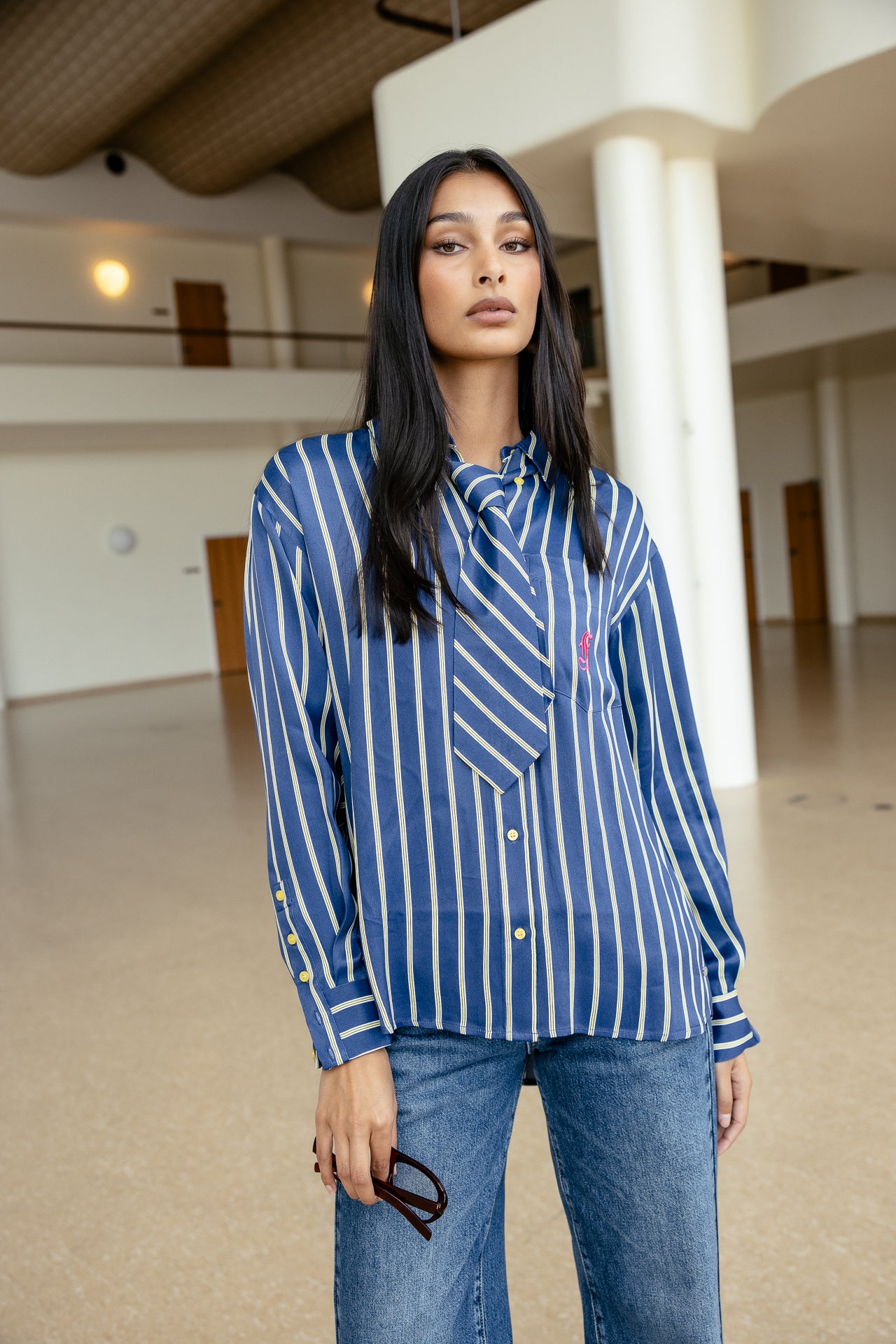 

Chemise loose à cravate Femme Chanie Tie original | Freeman T. Porter
