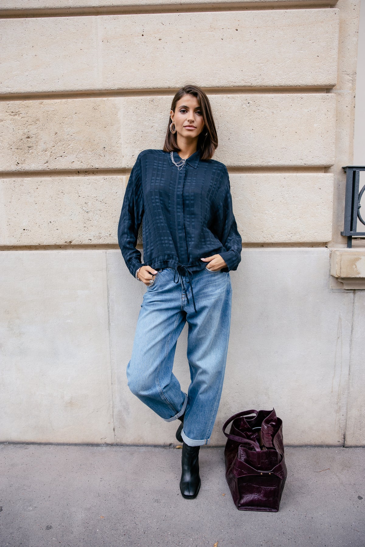 

Chemise blousonnante Femme Creel Plain dark sapphire | Freeman T. Porter