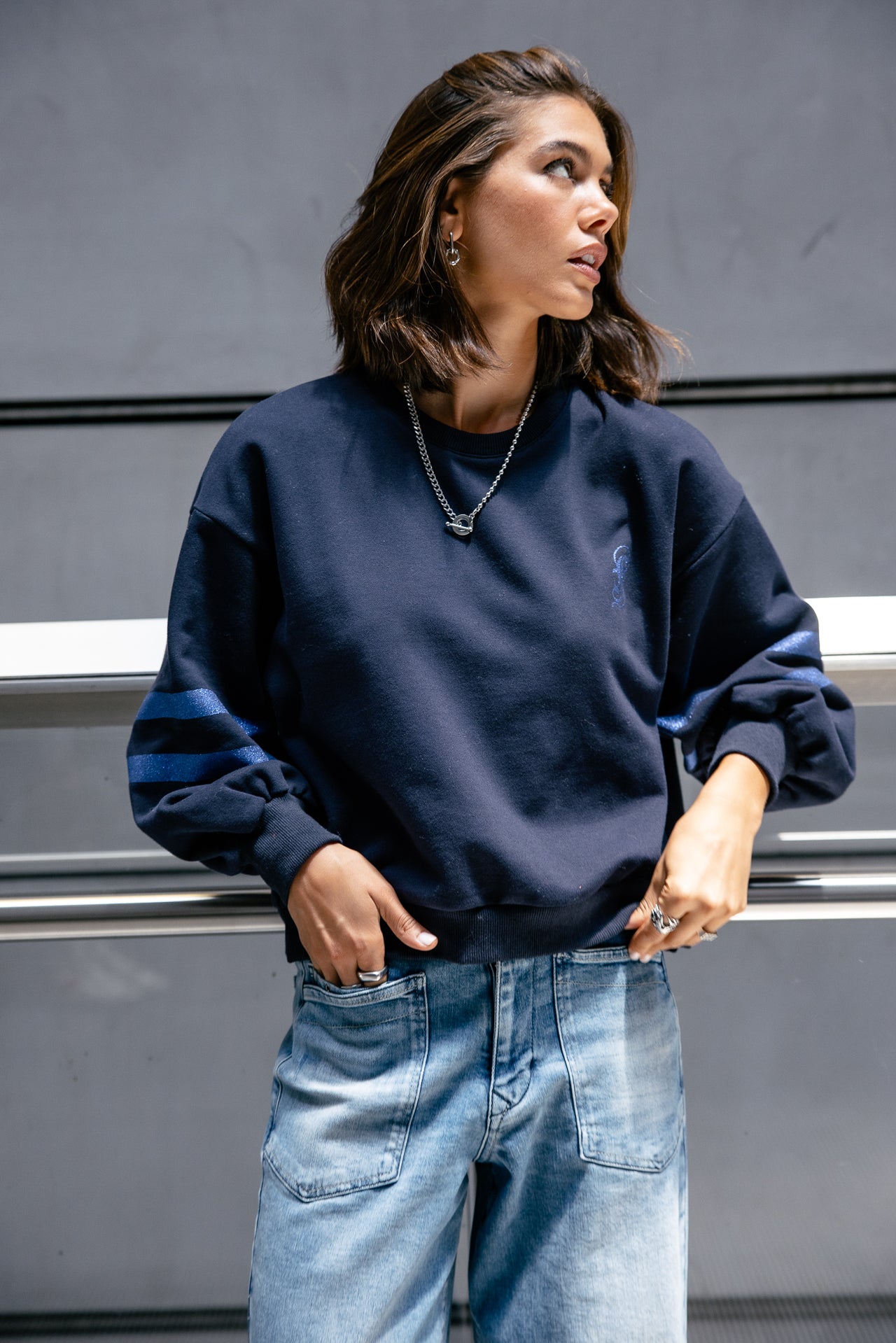 

Sweat à manches bouffantes  Femme Sheldone Hef naval academy | Freeman T. Porter