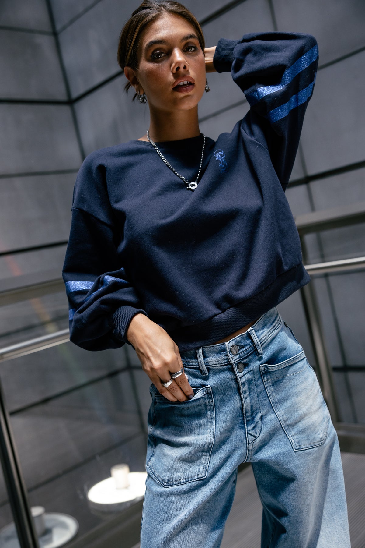

Sweat à manches bouffantes  Femme Sheldone Hef naval academy | Freeman T. Porter