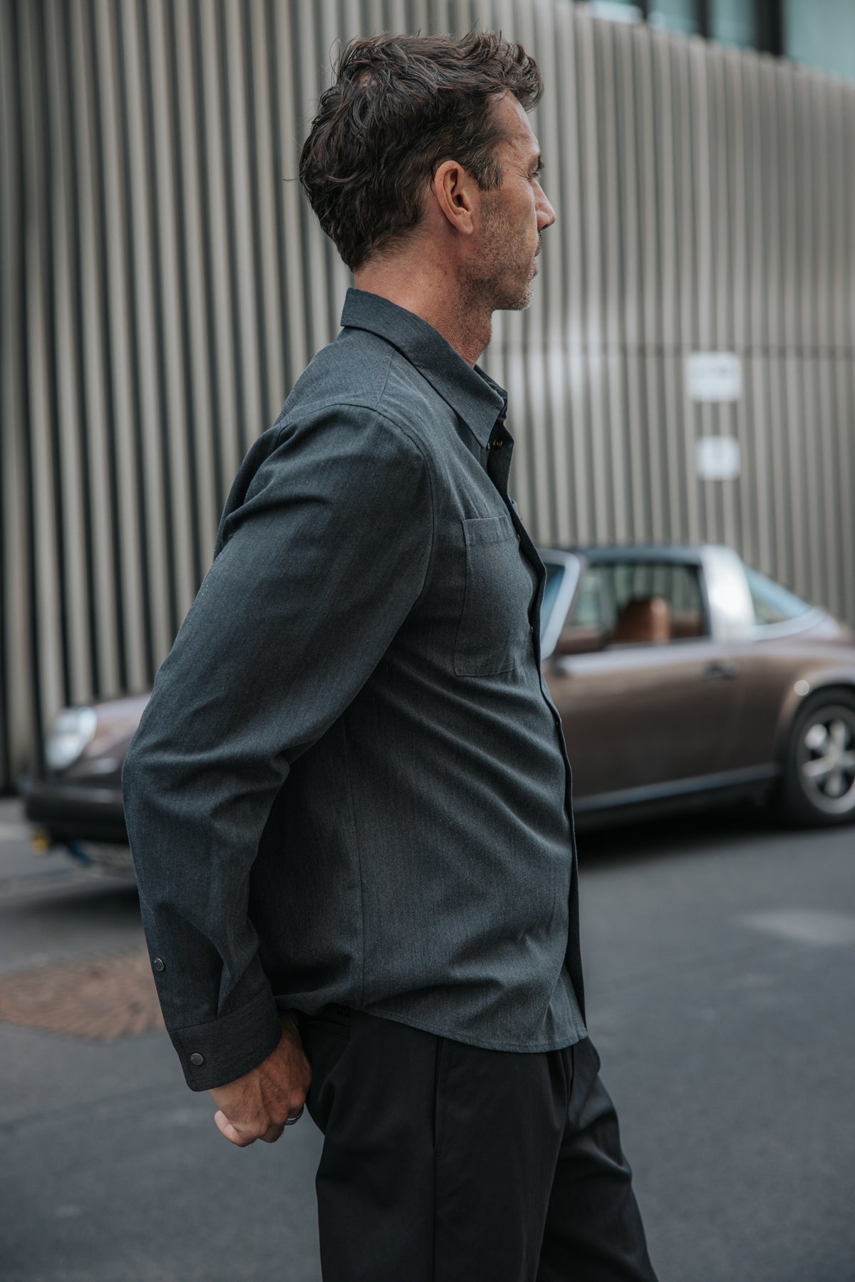 

Langarmhemd Herren Kalel Botan charcoal grey | Freeman T. Porter