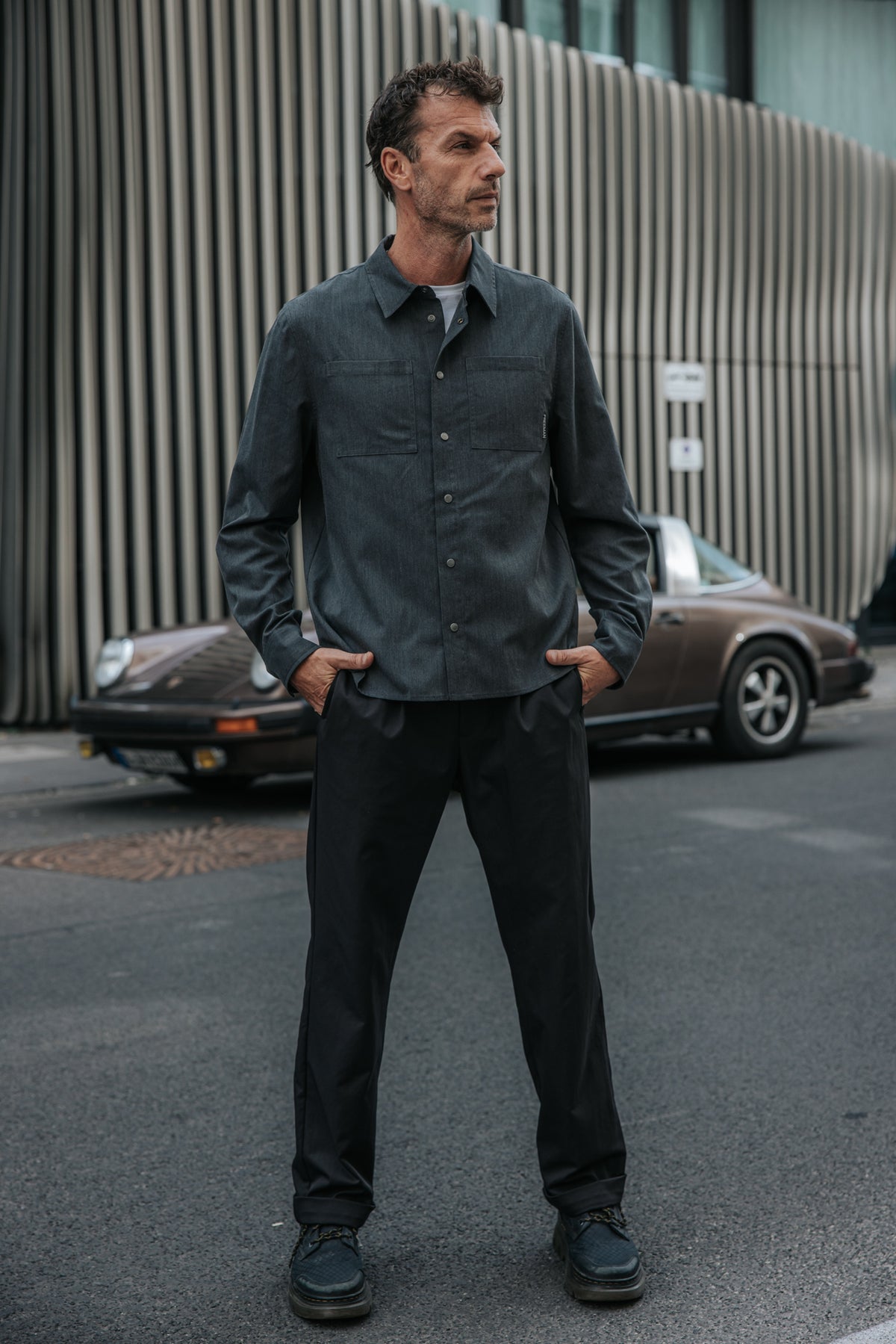 

Langarmhemd Herren Kalel Botan charcoal grey | Freeman T. Porter