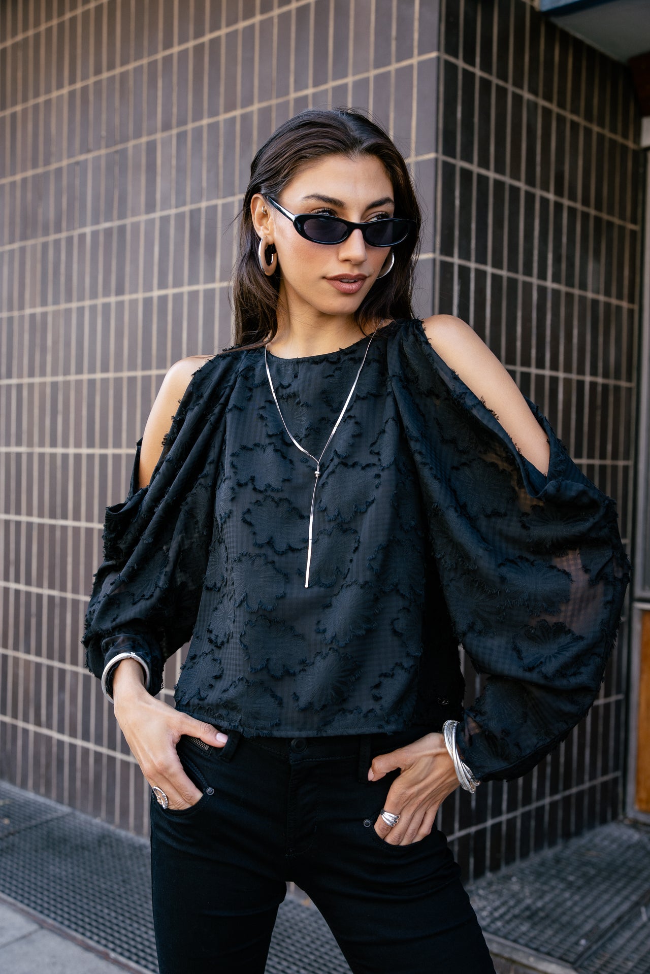 

Top épaules dénudées dentelle Femme Telcie Black Dalhia black | Freeman T. Porter