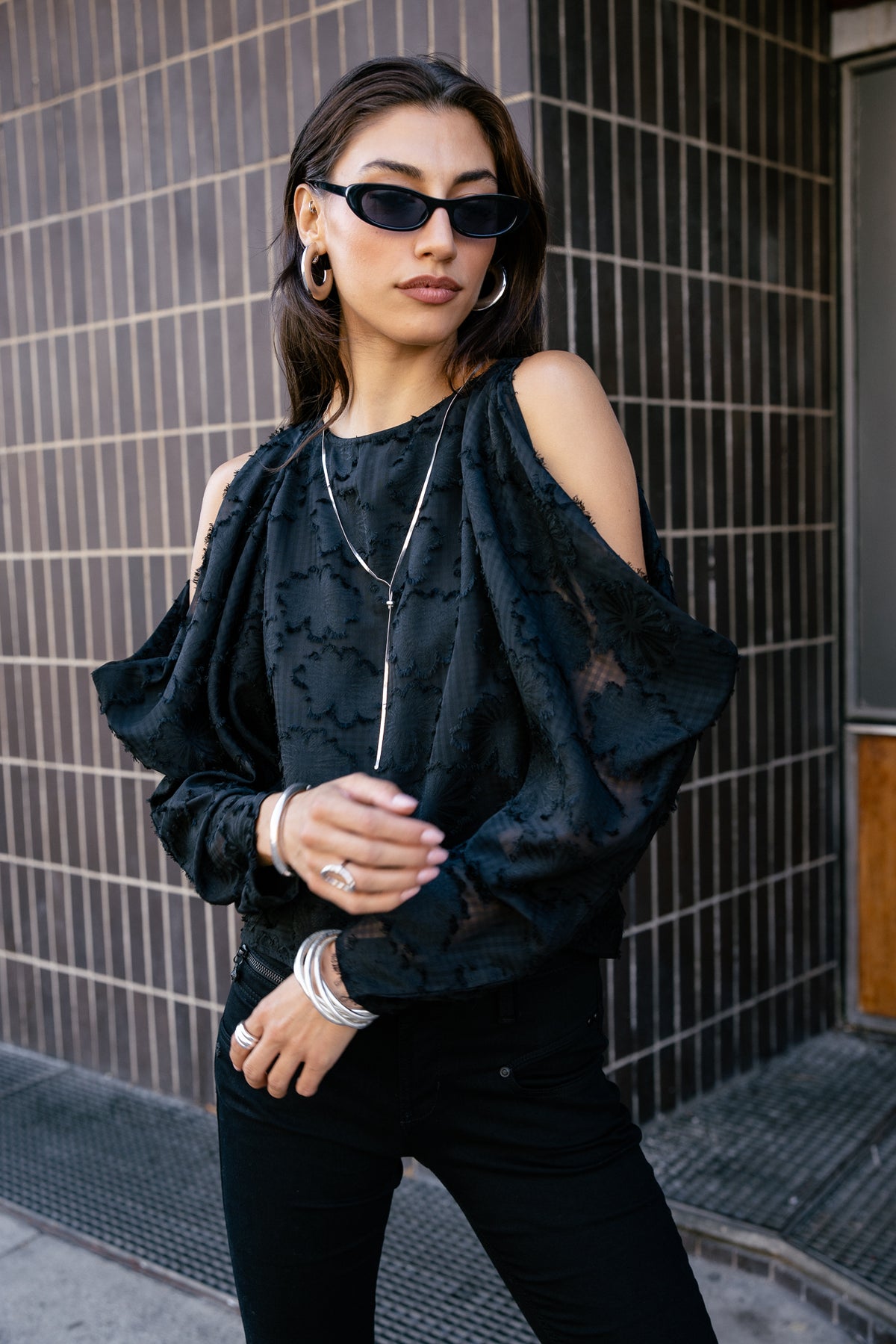 

Top épaules dénudées dentelle Femme Telcie Black Dalhia black | Freeman T. Porter