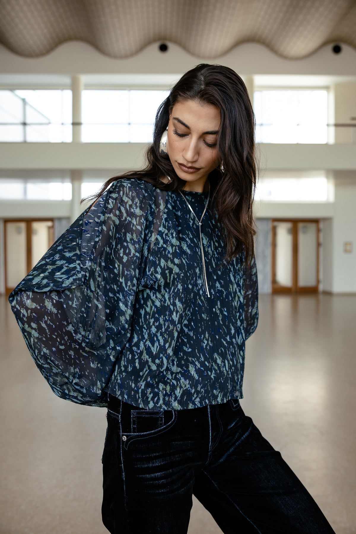 

Schulterfreies Top Damen Telcie Abstract original | Freeman T. Porter