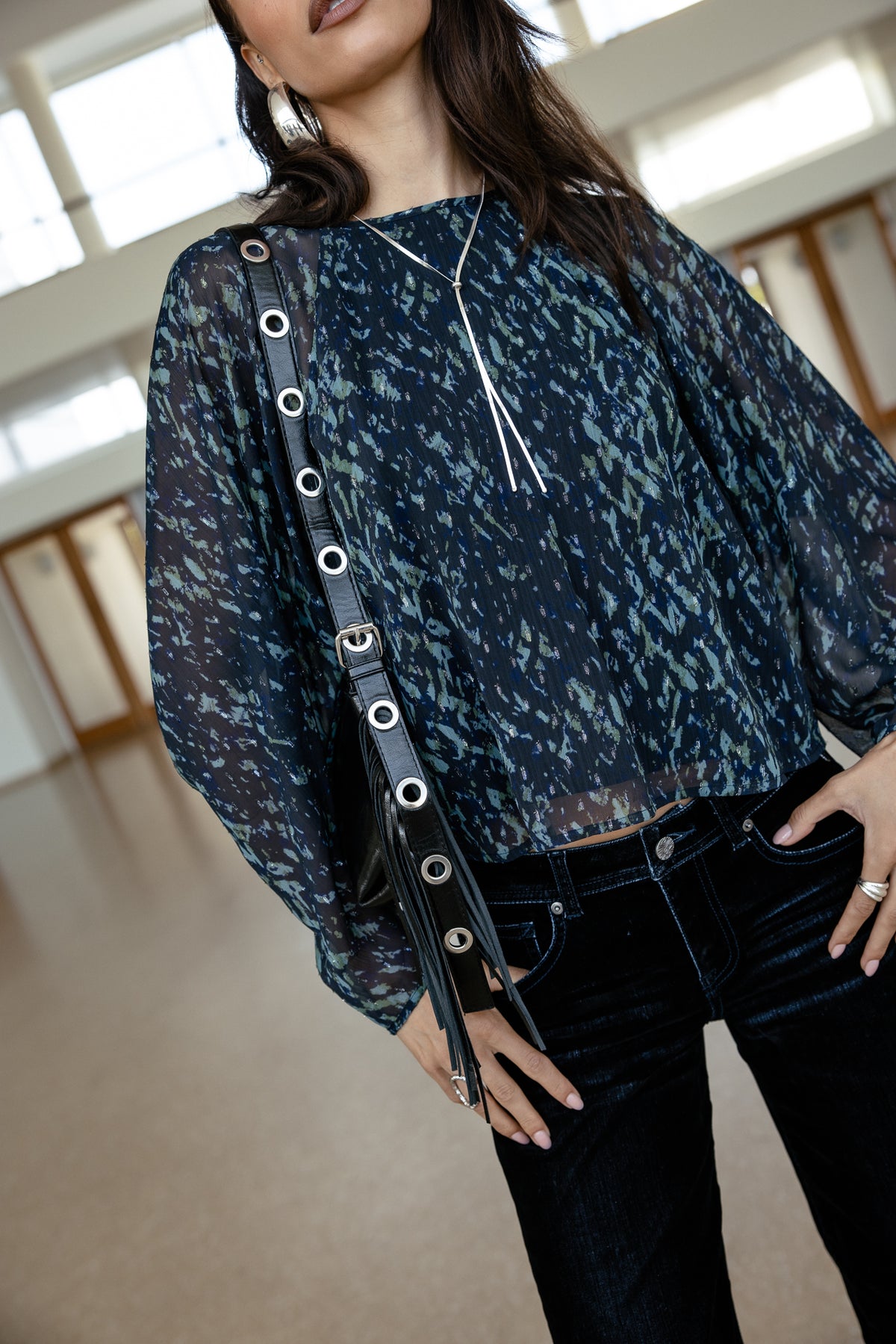 

Schulterfreies Top Damen Telcie Abstract original | Freeman T. Porter