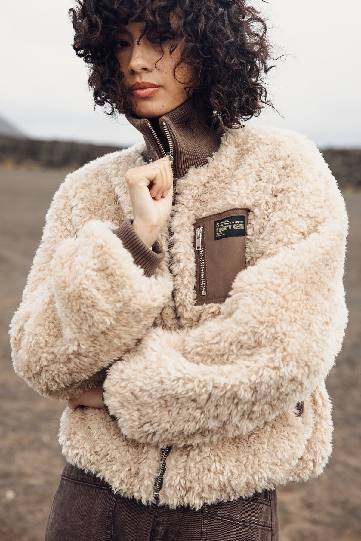 

Veste Sherpa Femme Veena Fur ecru | Freeman T. Porter