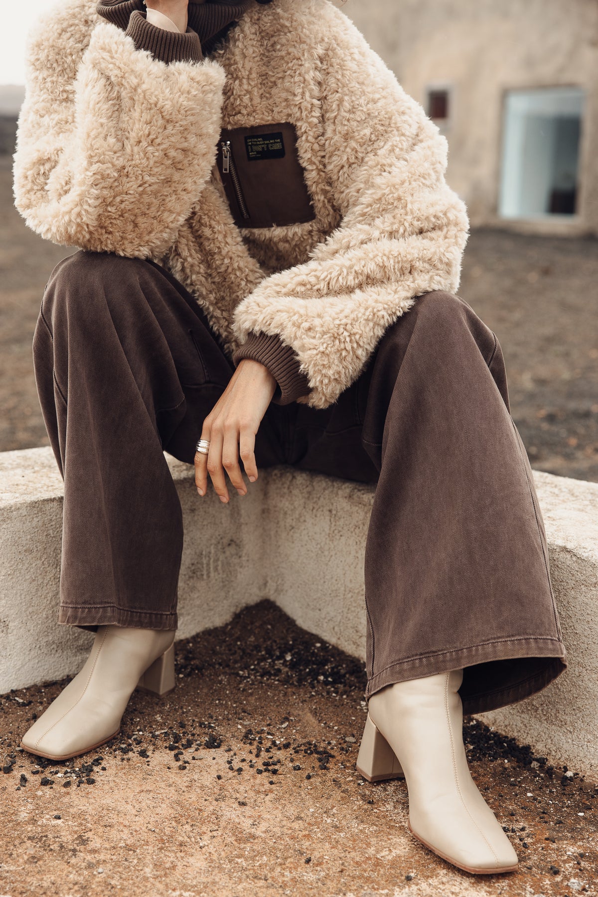 

Veste Sherpa Femme Veena Fur ecru | Freeman T. Porter