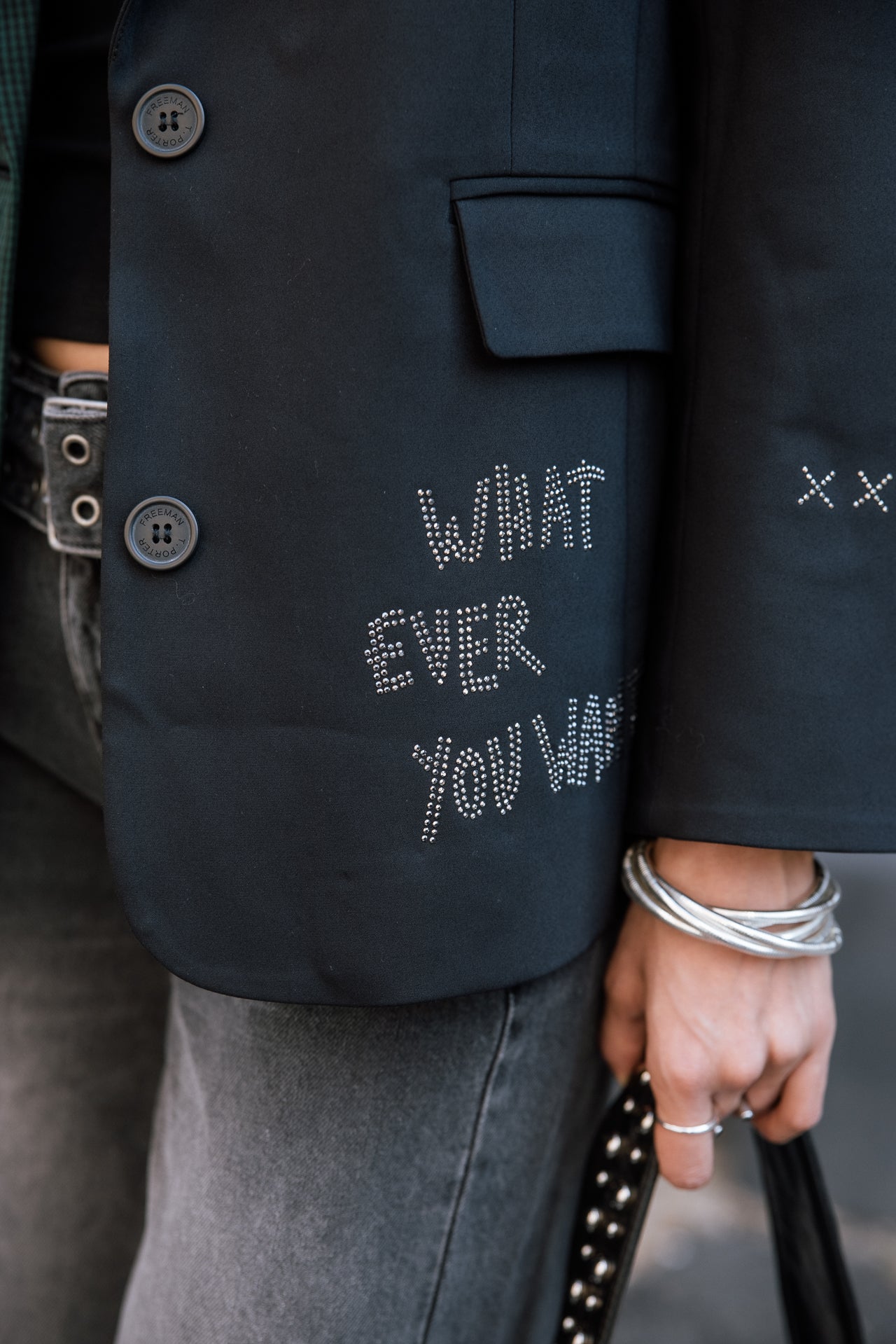 

Blazer bi-color avec strass Femme Varel Mix green | Freeman T. Porter