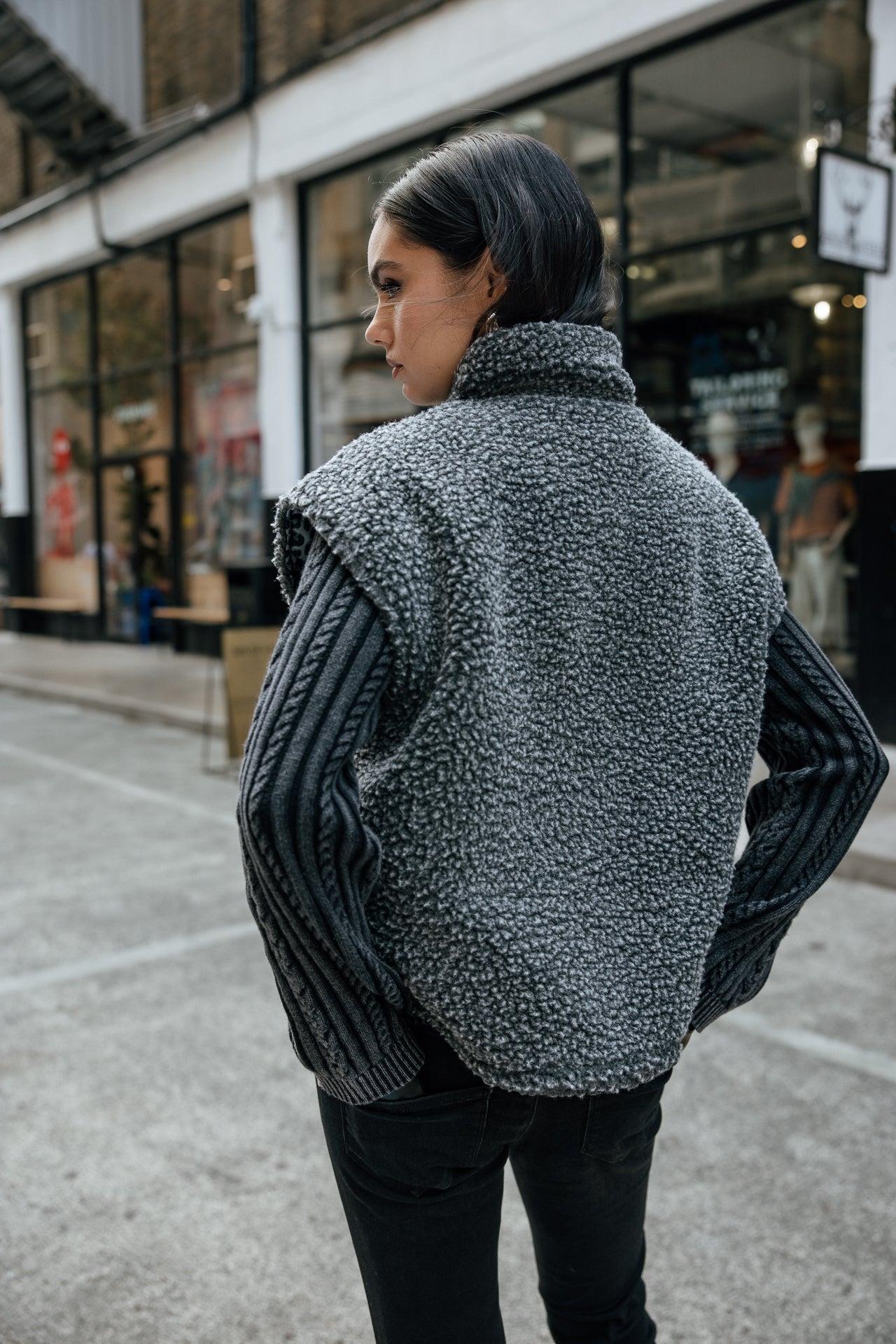 

Ärmellose Weste Damen Vianca Sherpa carbone | Freeman T. Porter