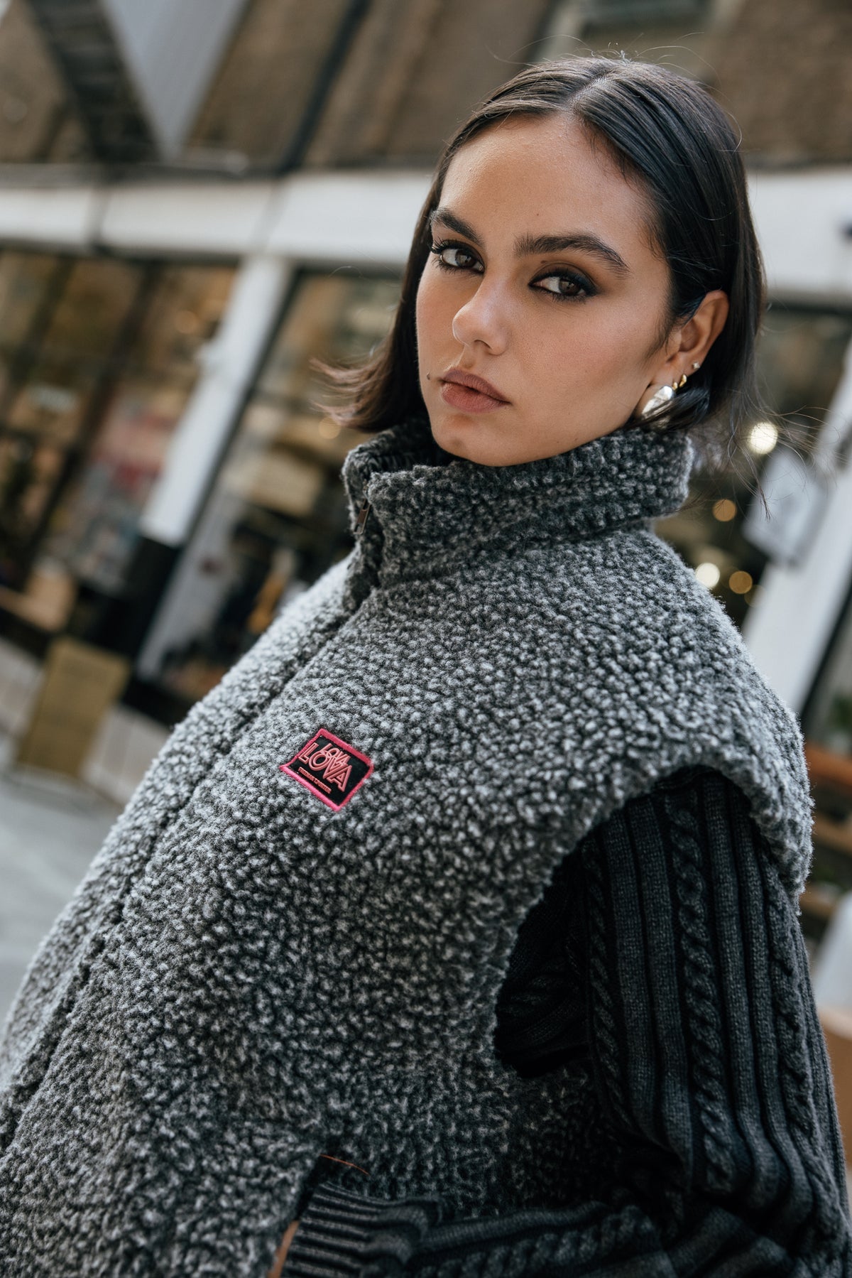 

Ärmellose Weste Damen Vianca Sherpa carbone | Freeman T. Porter