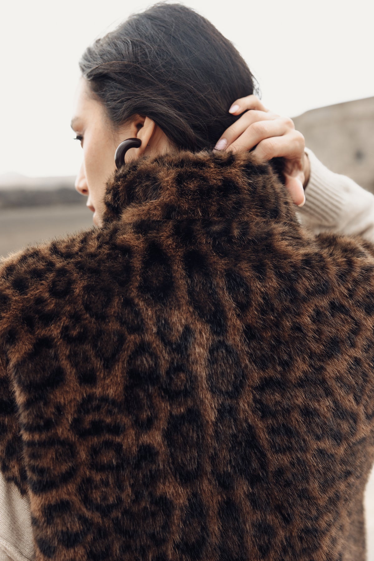 

Chaleco sin mangas Mujer Vianca Leopard Fur original | Freeman T. Porter