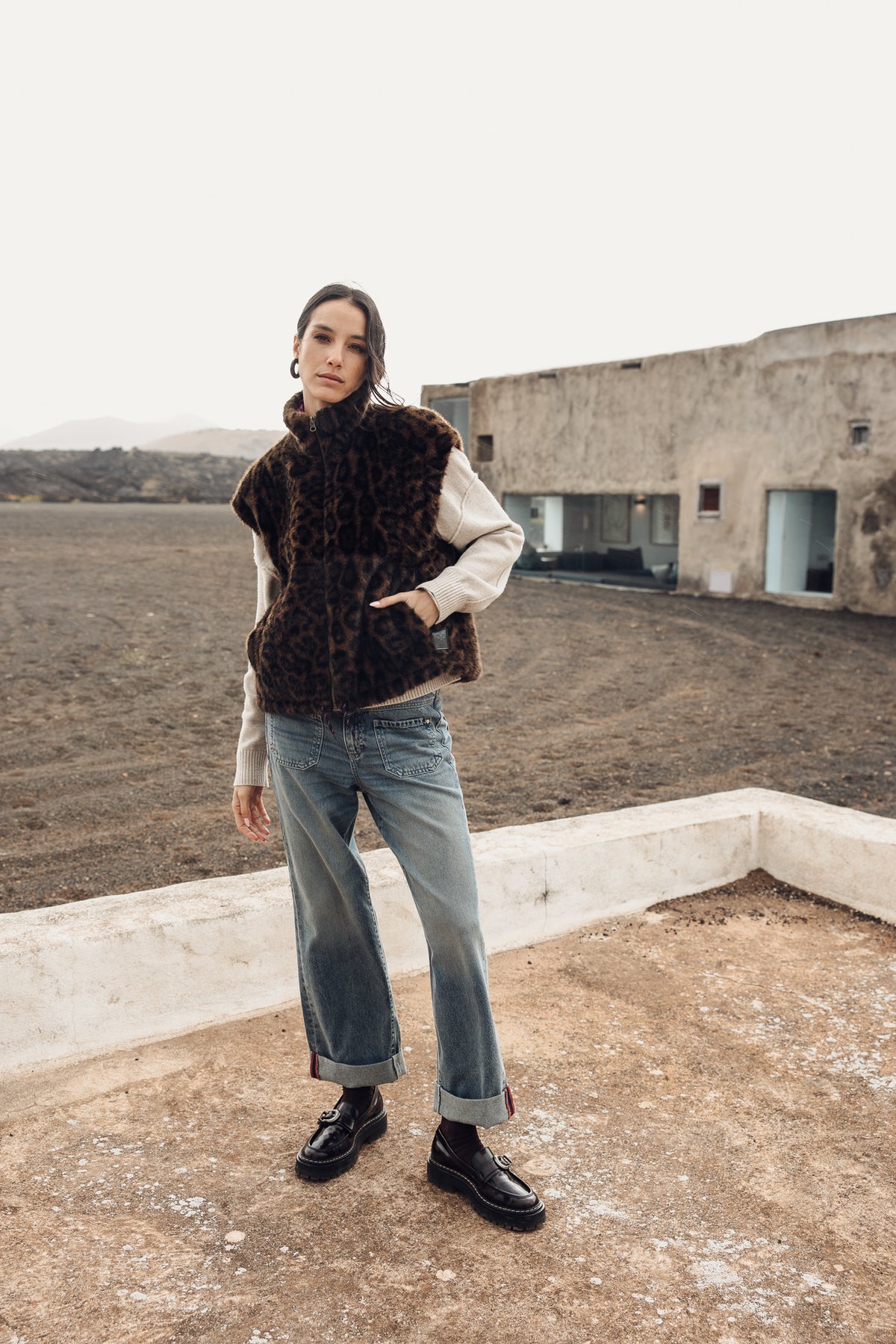 

Chaleco sin mangas Mujer Vianca Leopard Fur original | Freeman T. Porter
