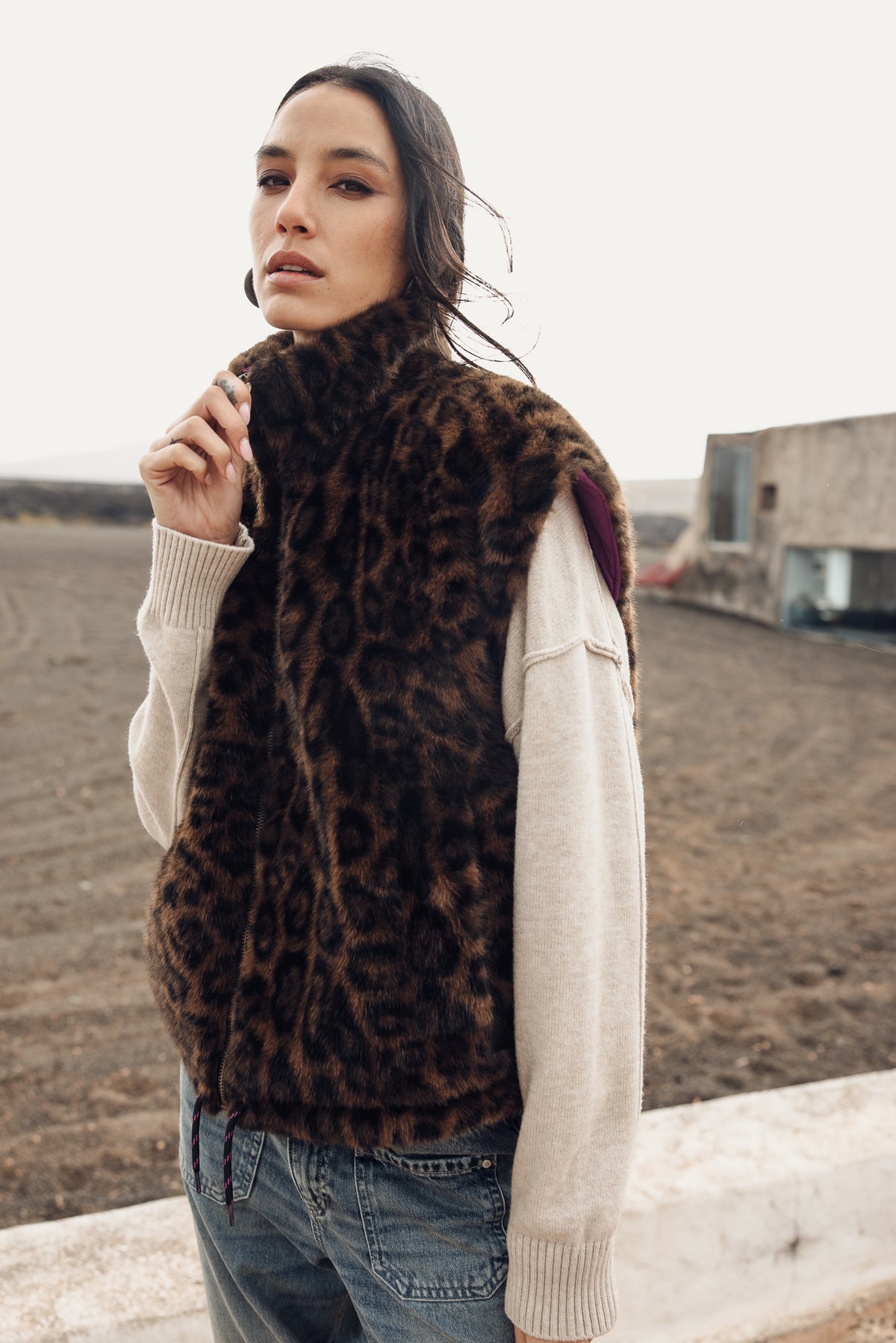 

Chaleco sin mangas Mujer Vianca Leopard Fur original | Freeman T. Porter