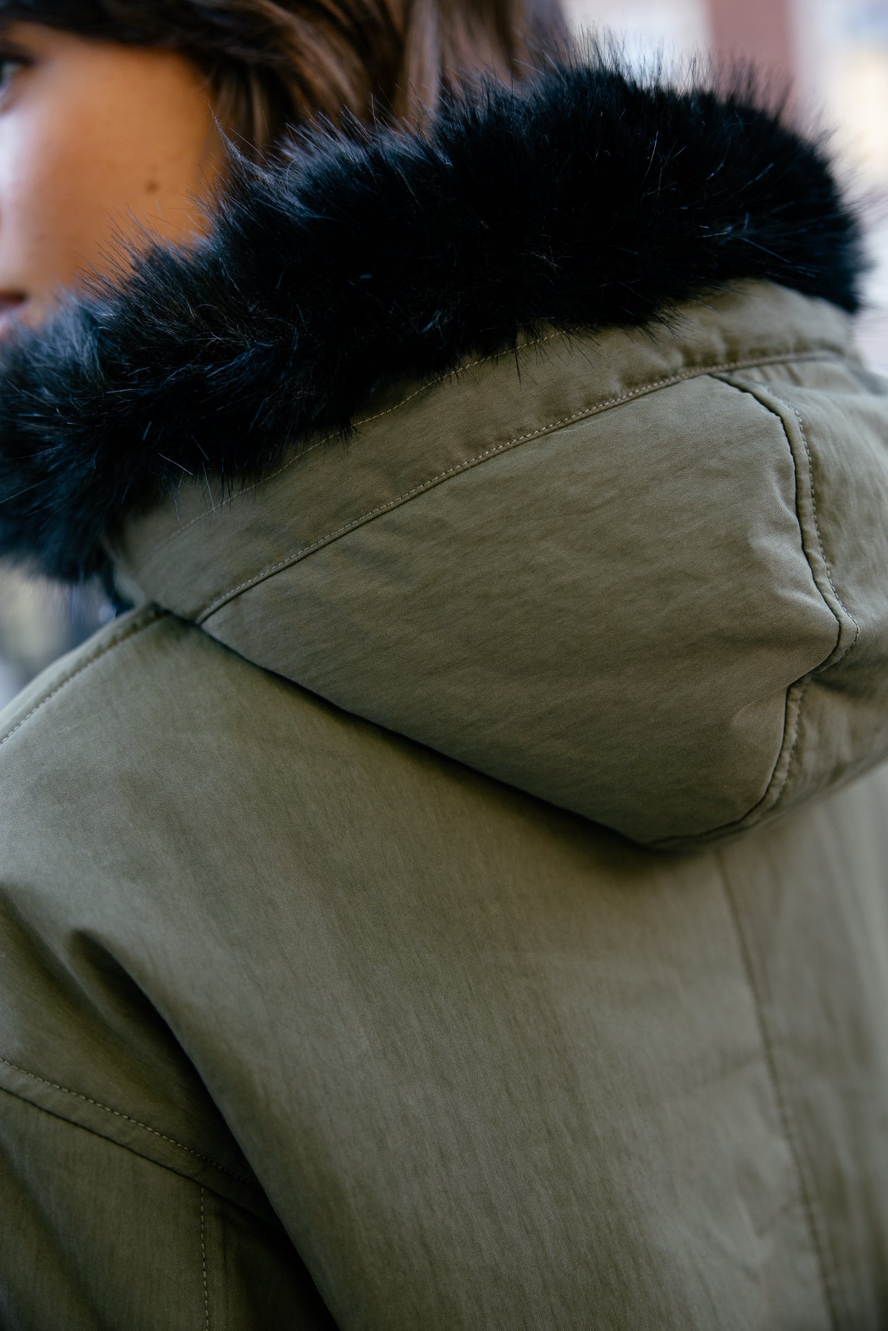 

Parka mit Kapuze und Pelz Damen Vira fur burnt olive | Freeman T. Porter