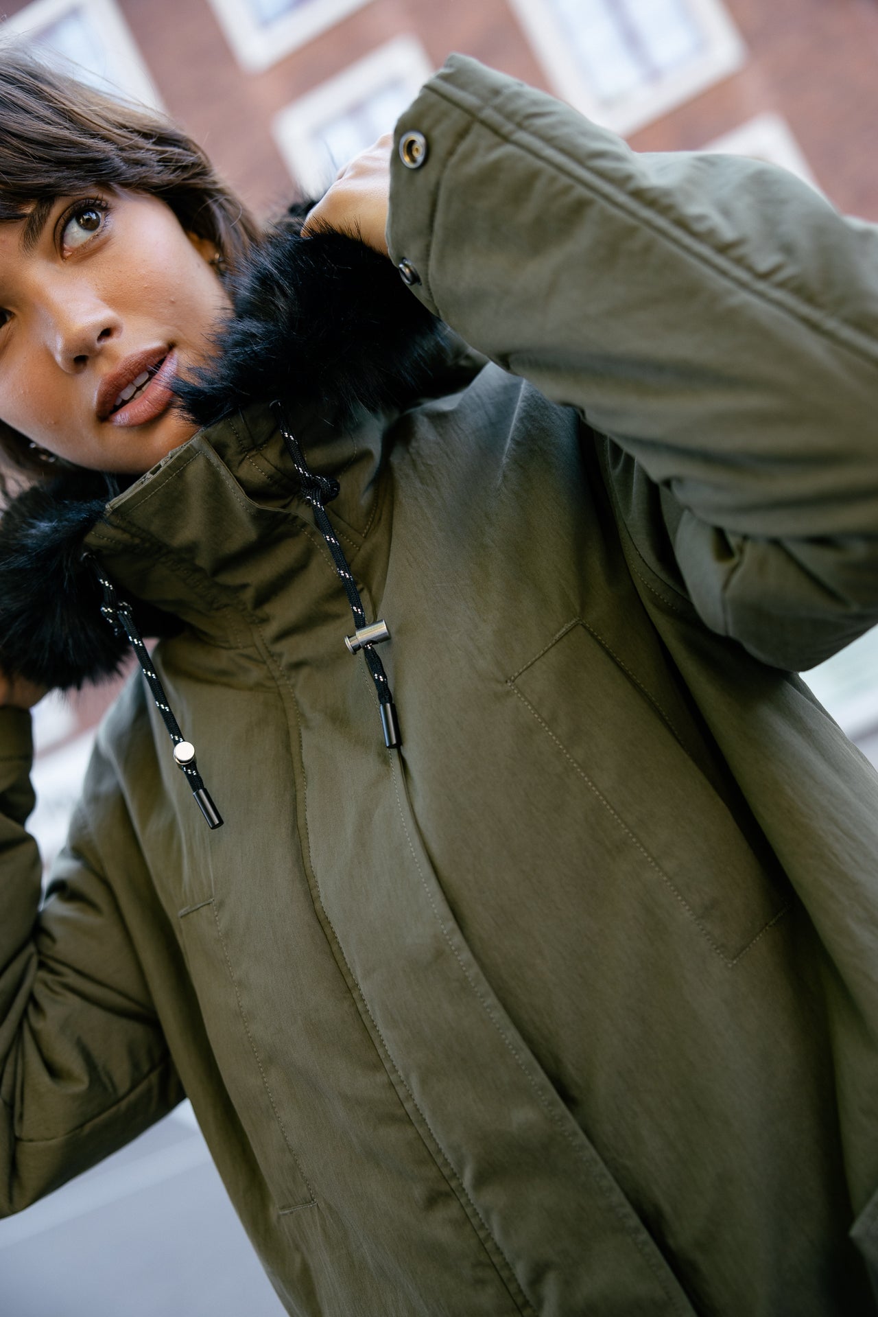 

Parka mit Kapuze und Pelz Damen Vira fur burnt olive | Freeman T. Porter