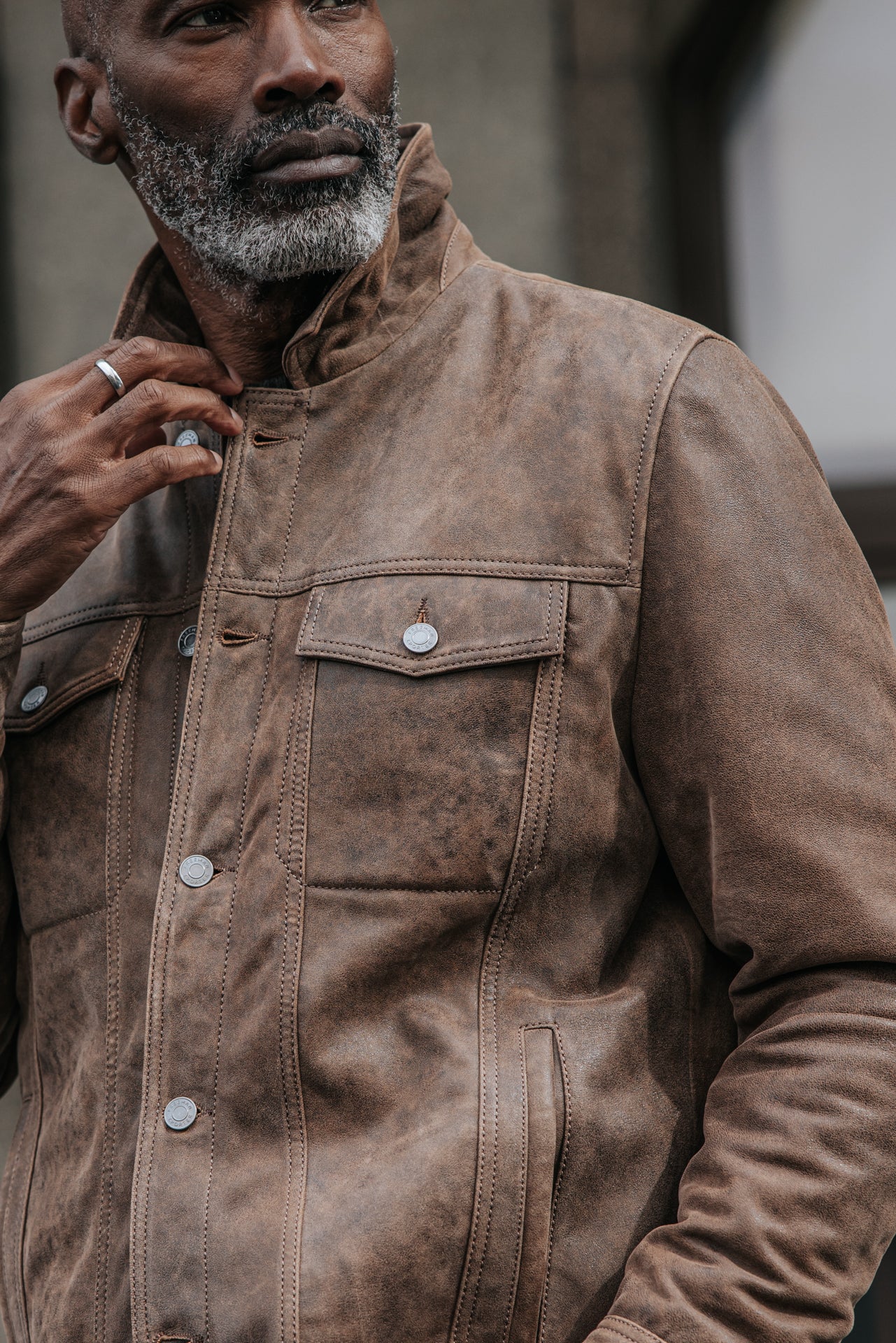 

Veste en cuir Homme Rickon waxy brown | Freeman T. Porter