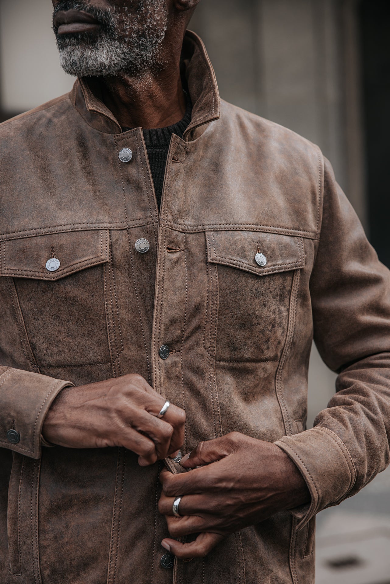 

Veste en cuir Homme Rickon waxy brown | Freeman T. Porter