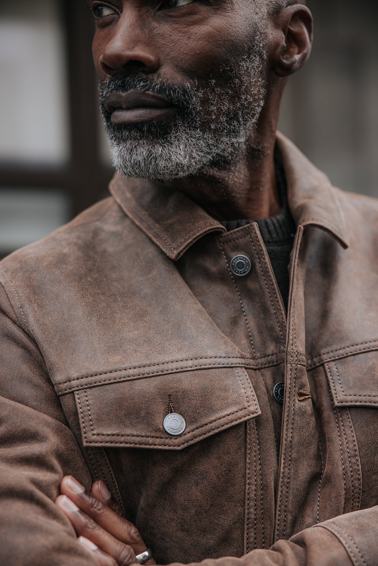 

Veste en cuir Homme Rickon waxy brown | Freeman T. Porter