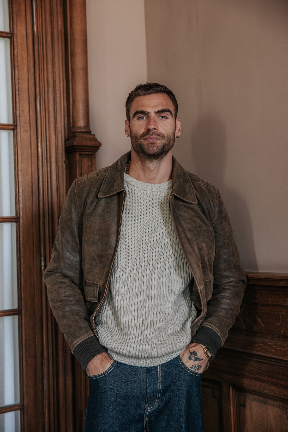 

Leder-Bomberjacke Herren Rodwell Aged brown | Freeman T. Porter