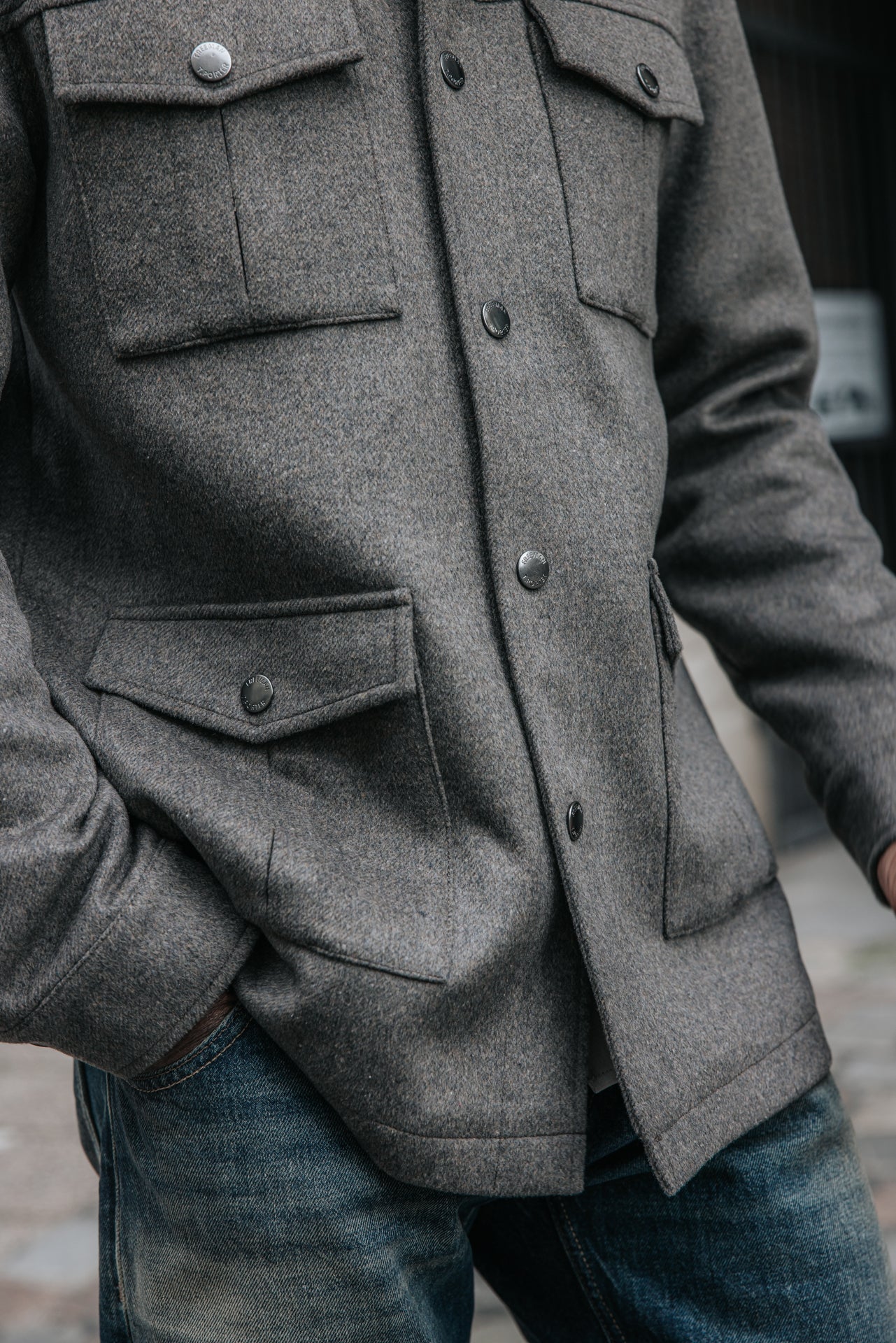 

Knopfleisten-Jacke mit mehreren Taschen Herren Beron Krast taupe | Freeman T. Porter