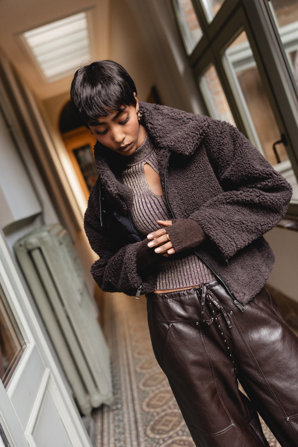 

Sherpa-Fliegerjacke Damen Marinka brown | Freeman T. Porter