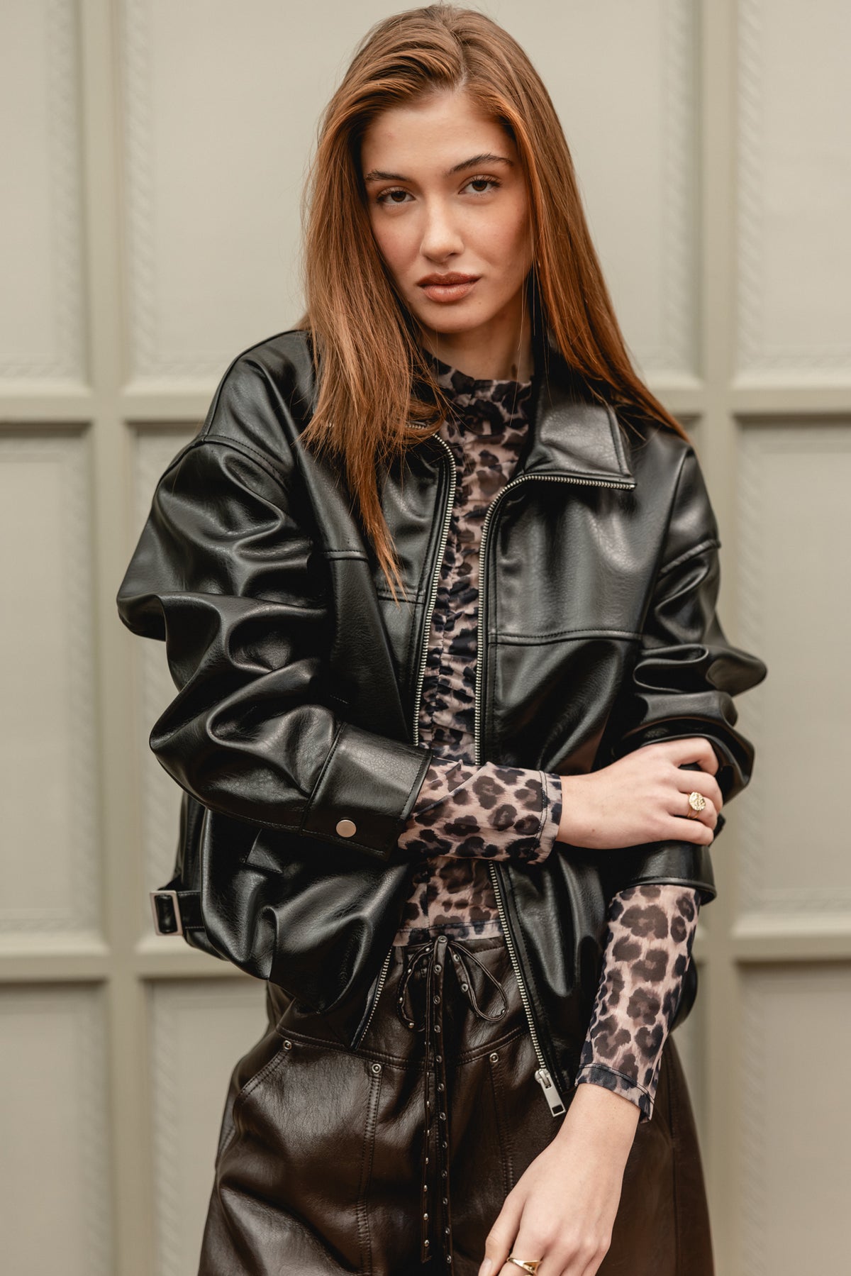 

Oversized-Jacke in Lederoptik Damen Valya black | Freeman T. Porter