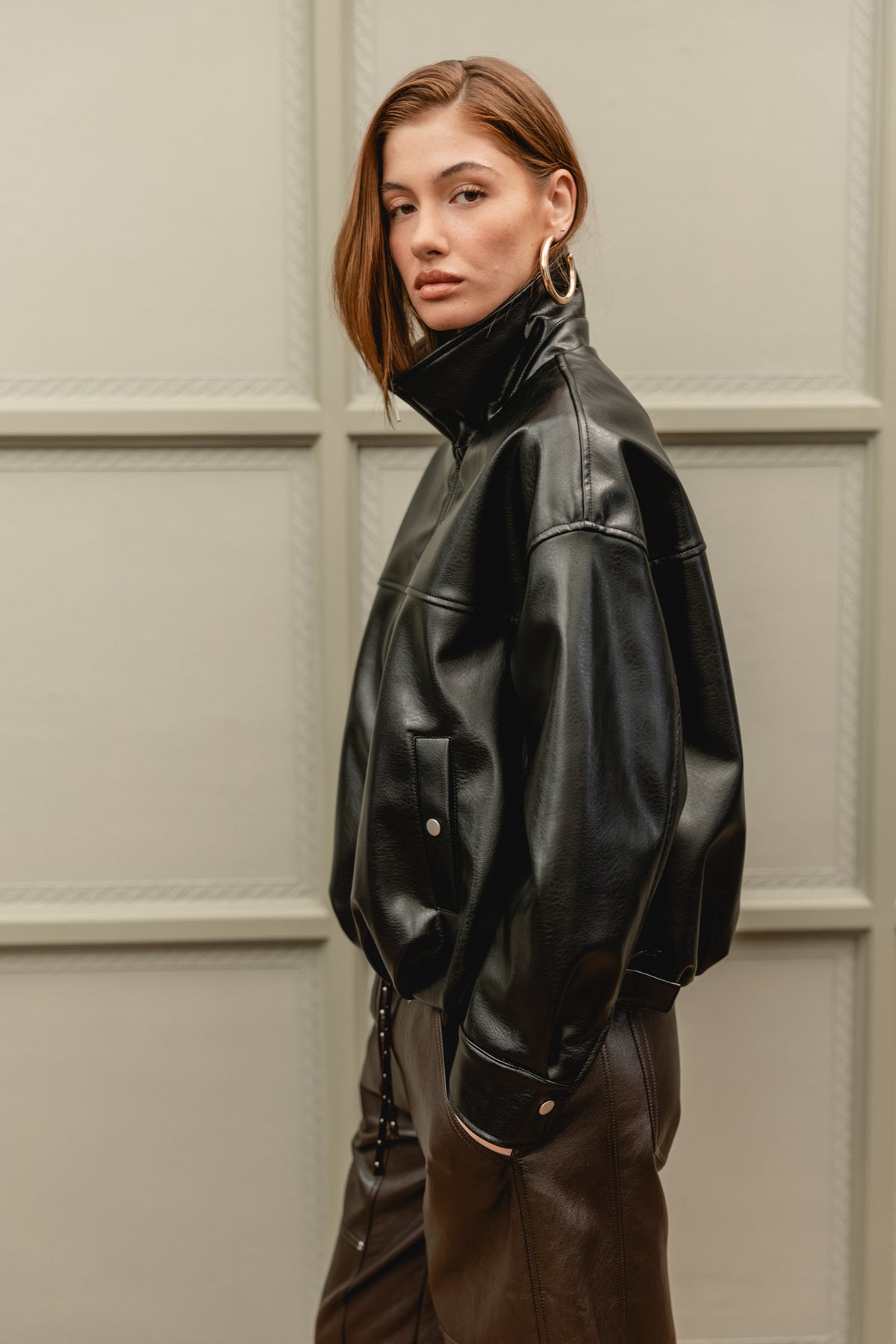 

Oversized-Jacke in Lederoptik Damen Valya black | Freeman T. Porter