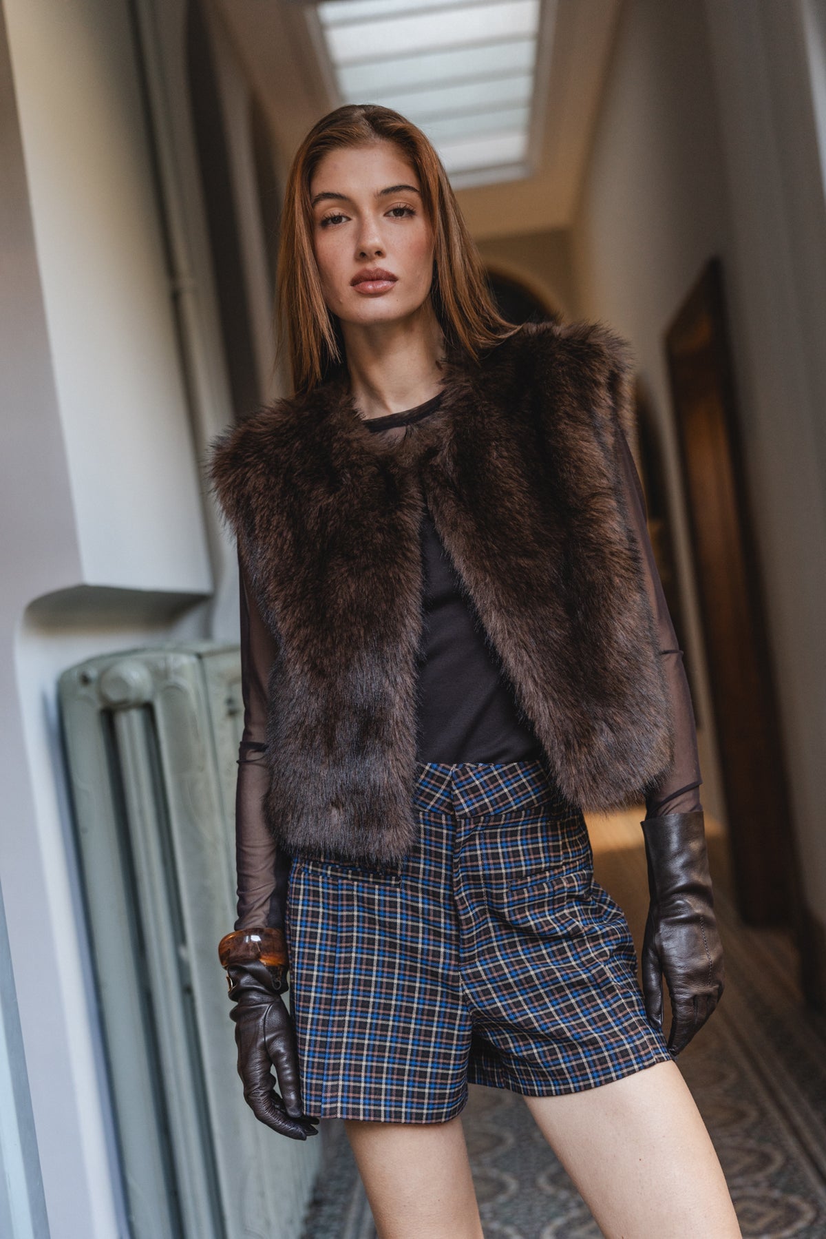 

Veste sans manche en fourrure Femme Vernon brown | Freeman T. Porter