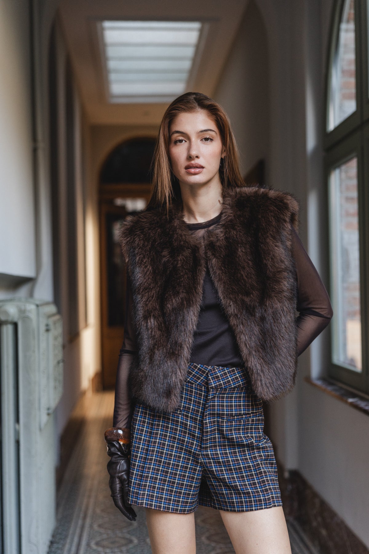 

Veste sans manche en fourrure Femme Vernon brown | Freeman T. Porter