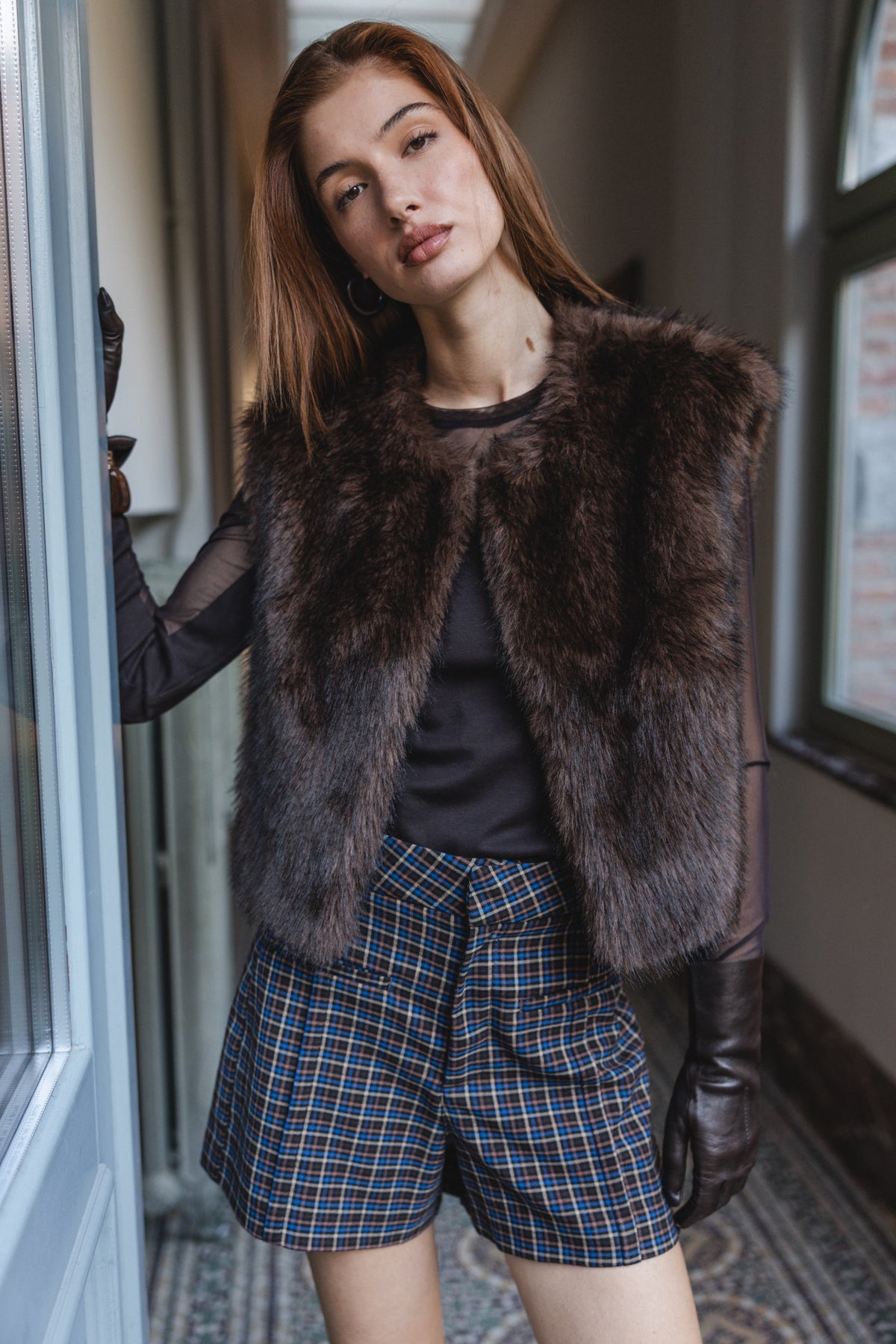 

Veste sans manche en fourrure Femme Vernon brown | Freeman T. Porter