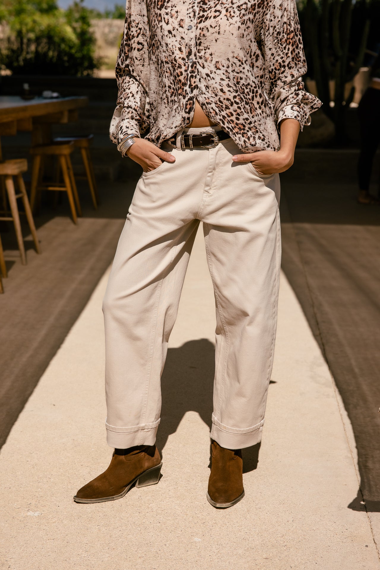   
            

Pantalon boyfriend 7/8 Femme Robyn Magestic beige | Freeman T. Porter
          