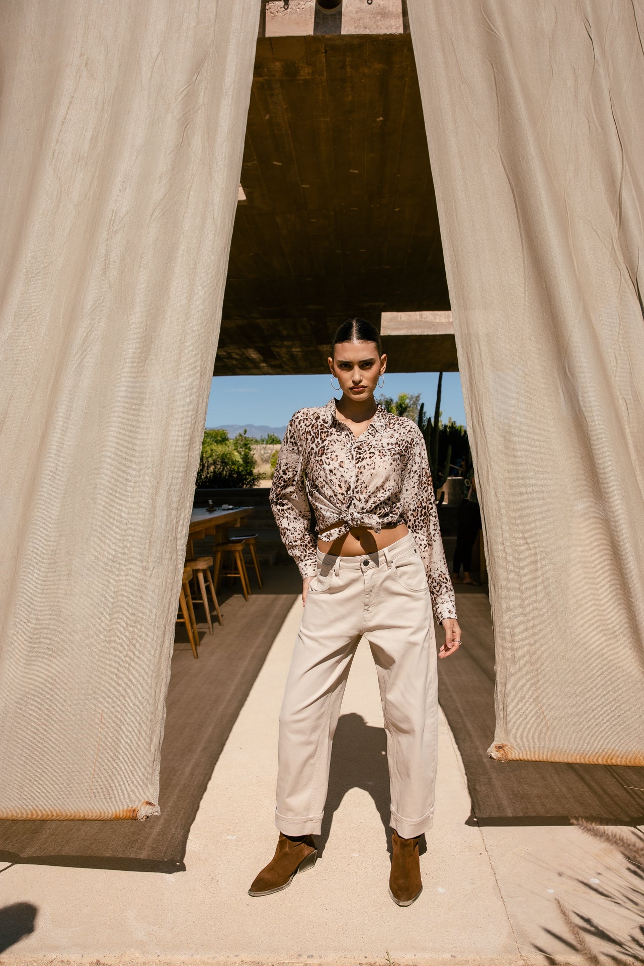 

Pantalon boyfriend 7/8 Femme Robyn Magestic beige | Freeman T. Porter