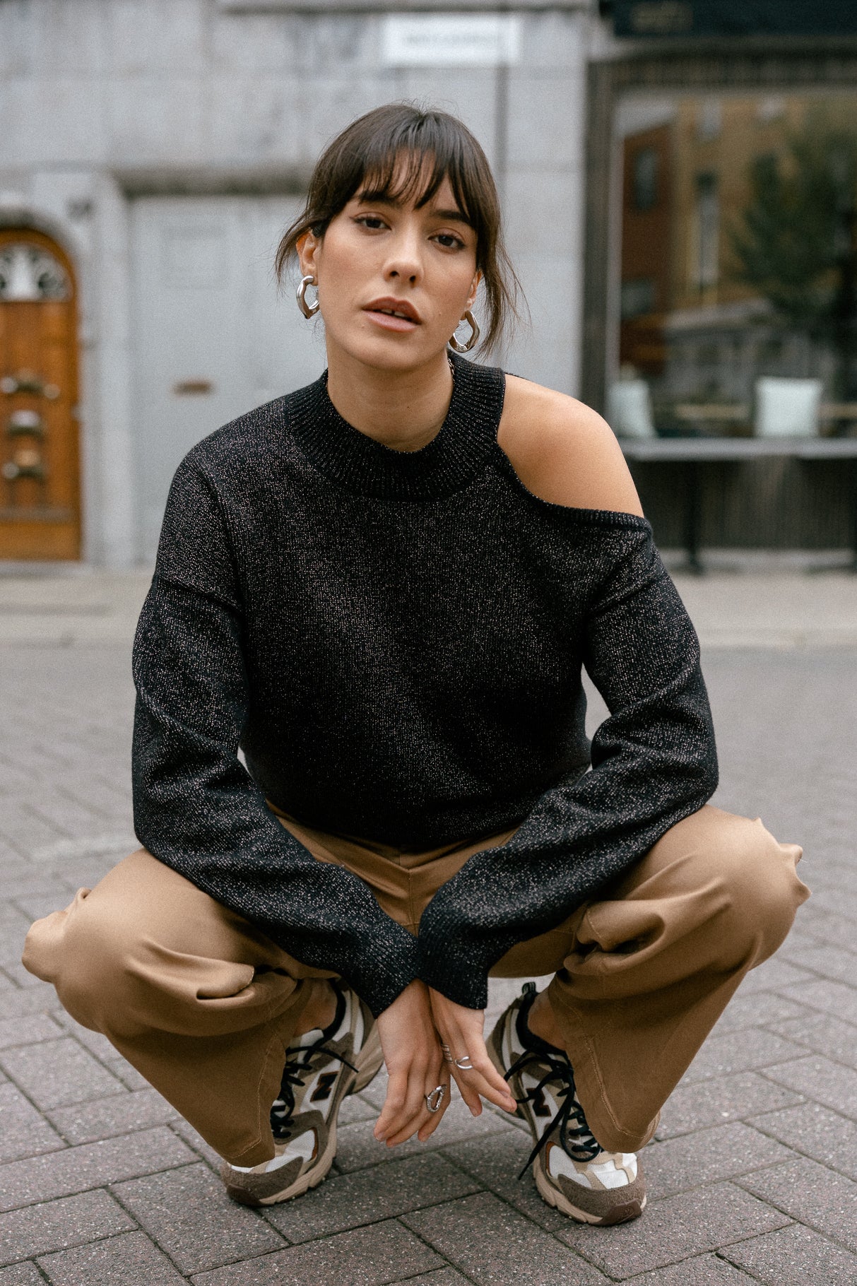 

Pull épaule dénudée Femme Predige Lurex black | Freeman T. Porter