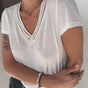

V-neck T-shirt Woman Taile Studs white | Freeman T. Porter