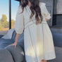 

Kleid mit V-Ausschnitt Frau Revana Plain Color ecru | Freeman T. Porter